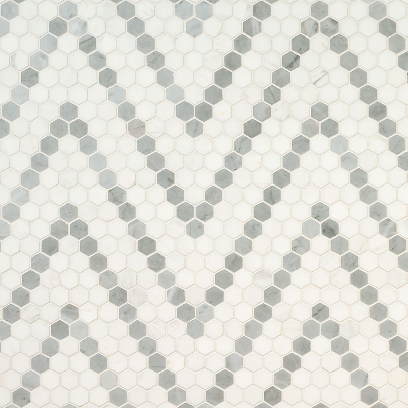 星白+卡拉白25六角人字拼